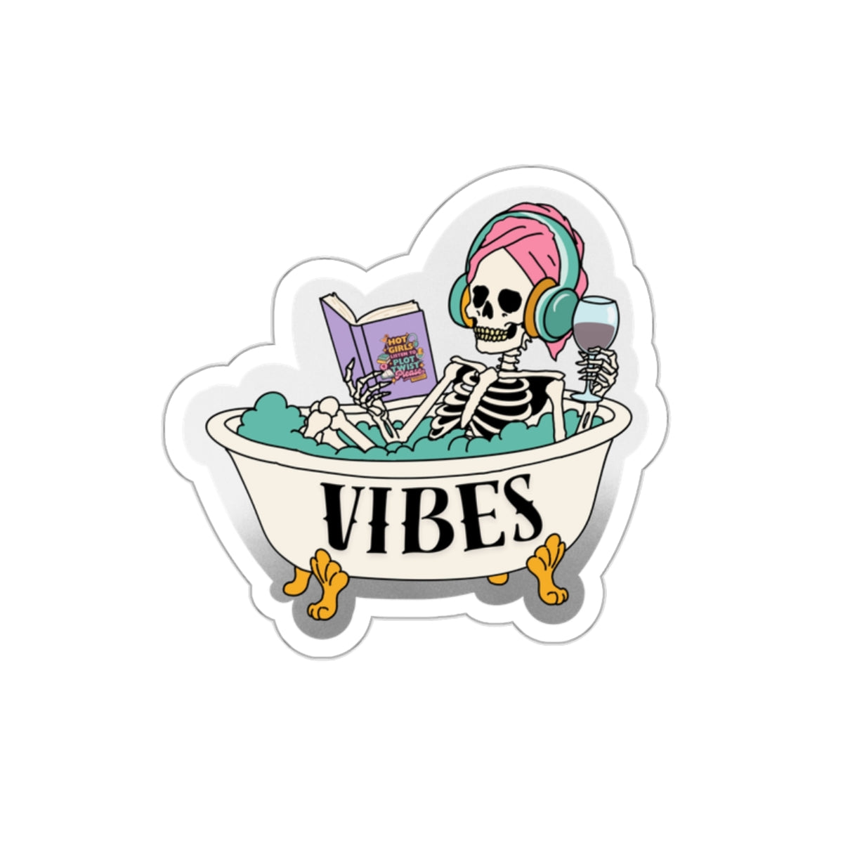 Skull 'Vibes' Die-Cut Sticker
